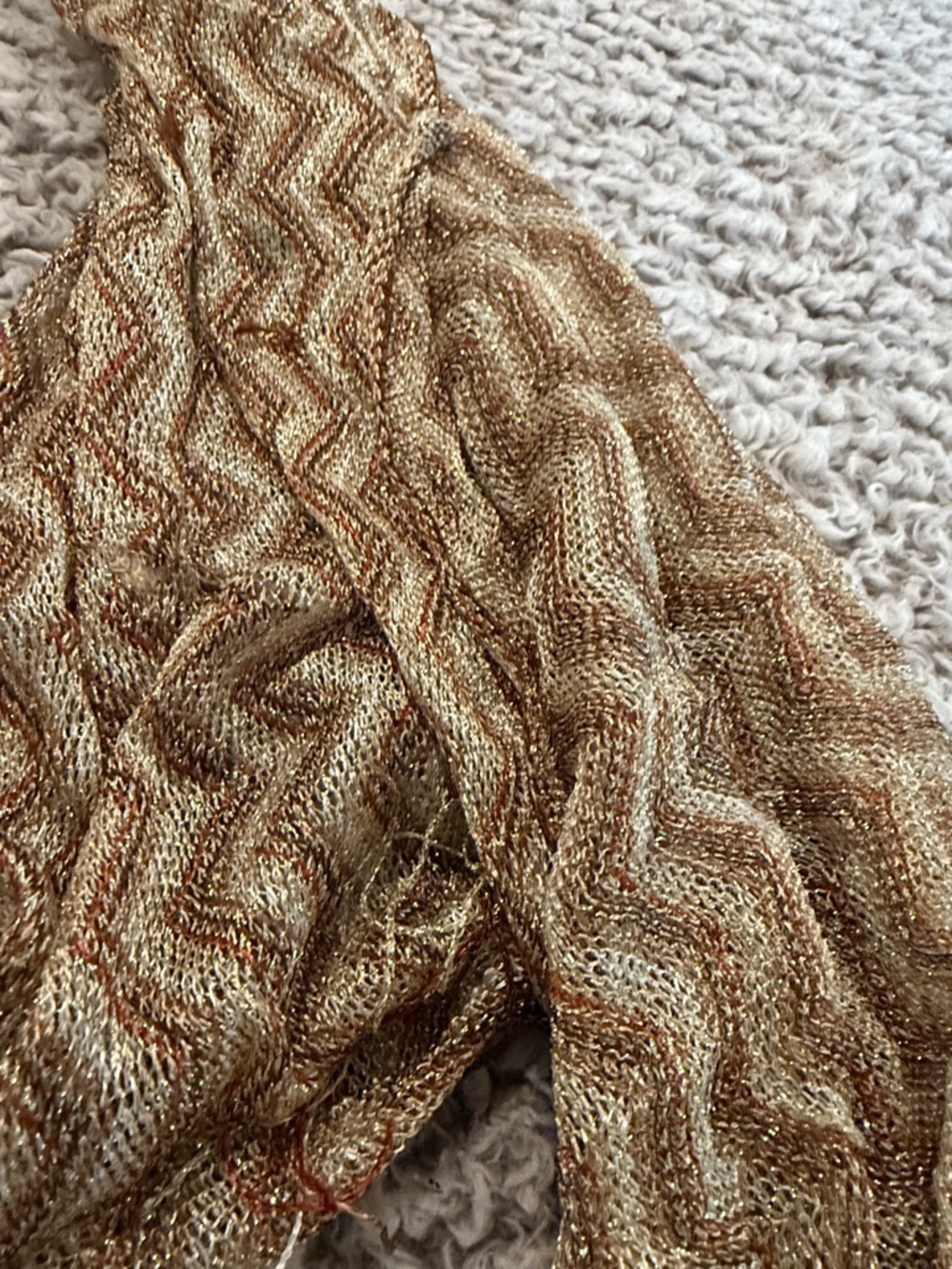 Banana Republic Light Brown Chevron Knit Scarf - Picture 2 of 4